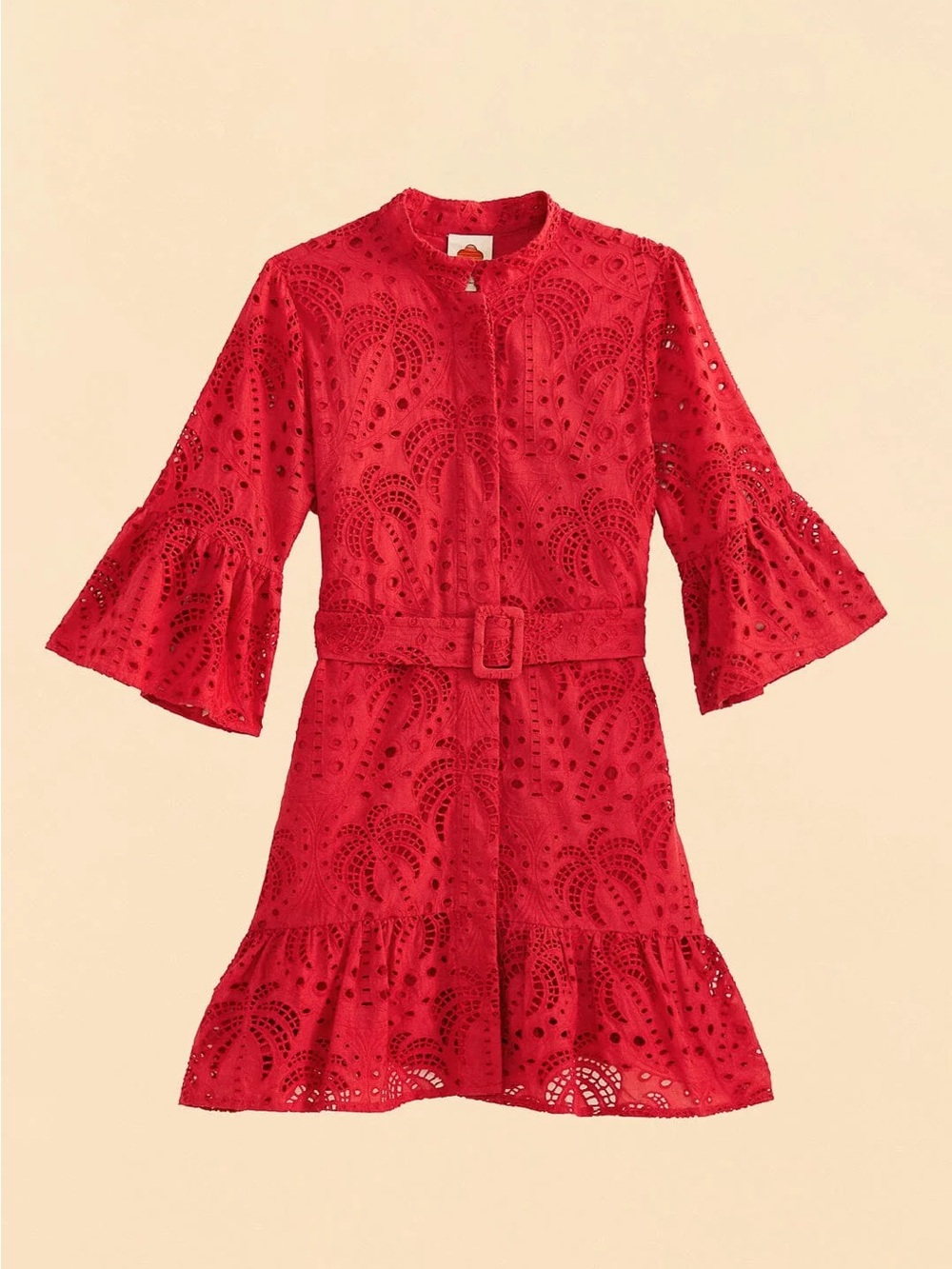 FARM Rio Red Palm Tree Mini Dress